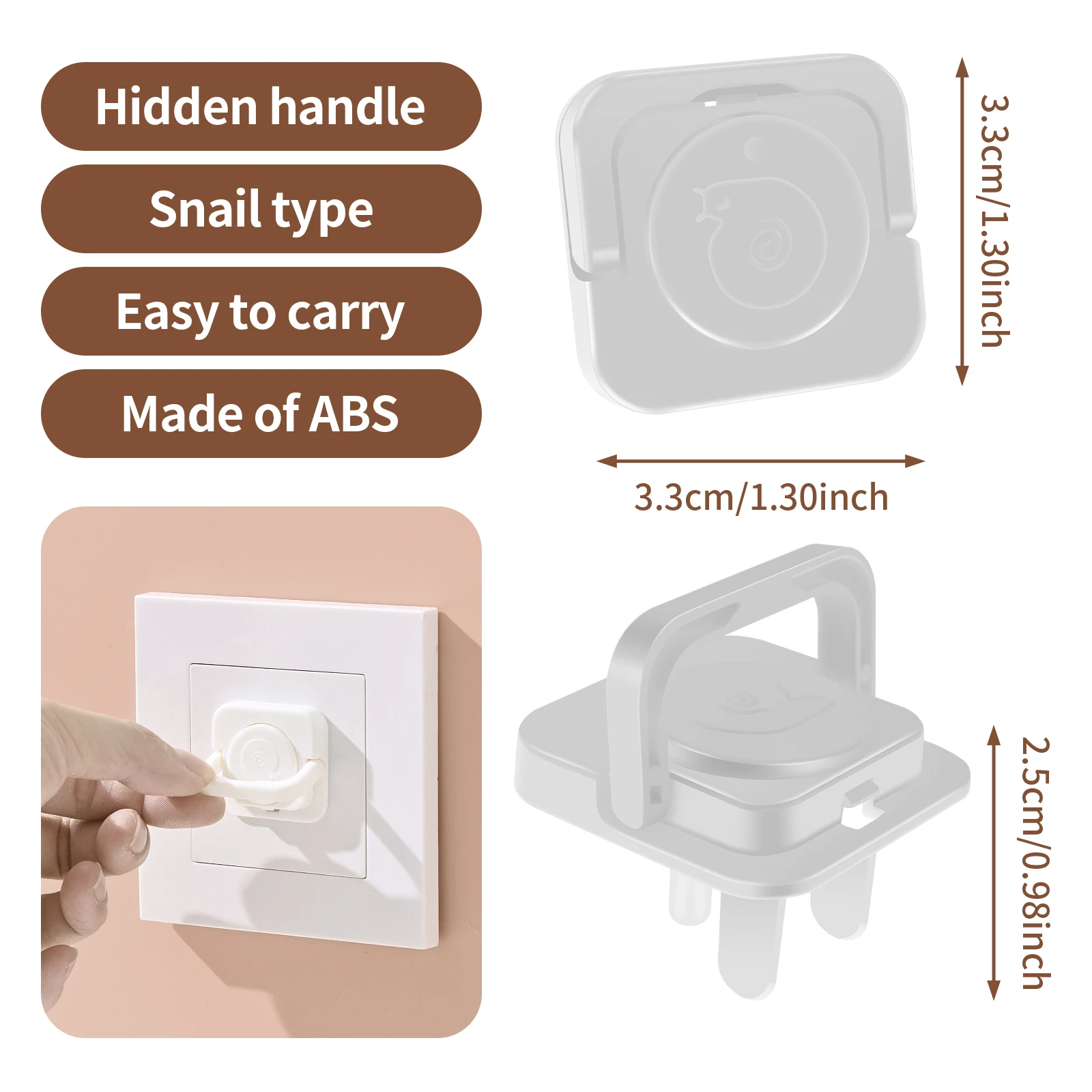 Новые 50 шт. крышки розетки для США 3-контактный пресс-стиль утолщенные