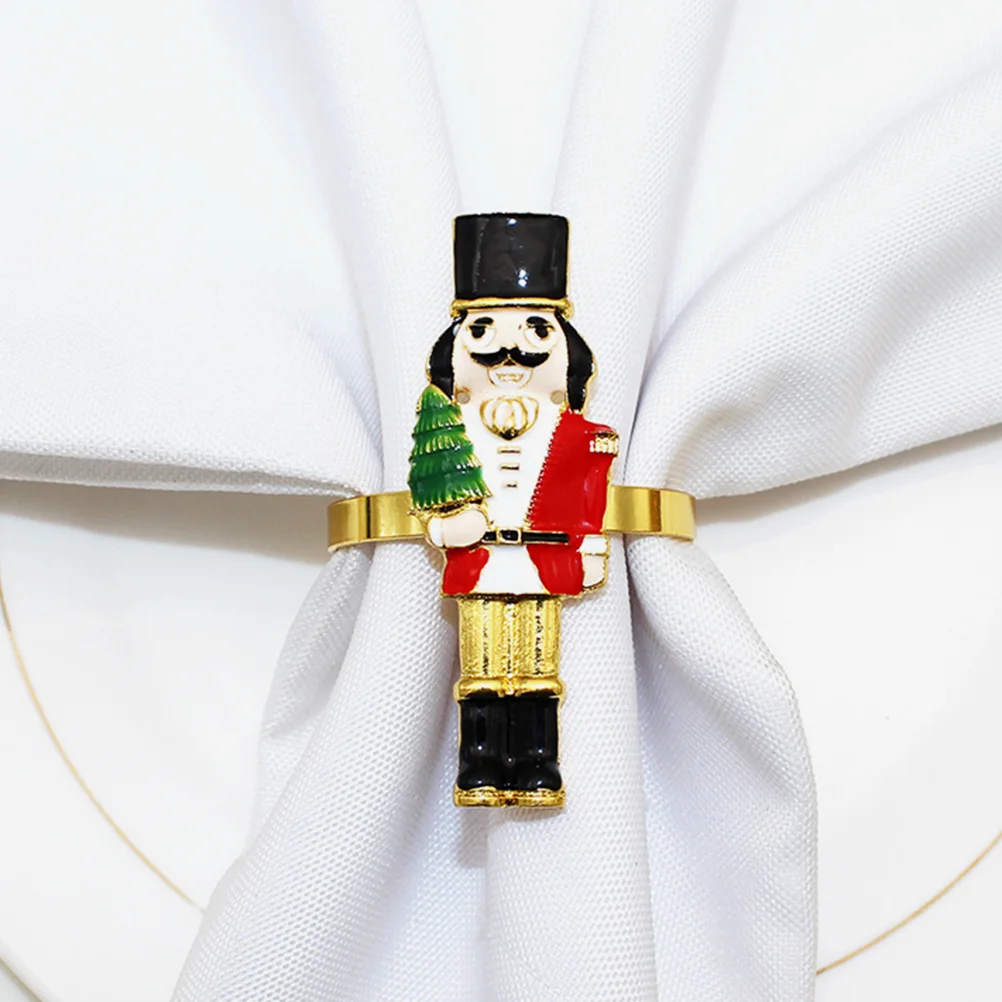 

Napkin Rings Serviette Buckles Hotel Holders Adornment Christmas Nutcracker Shape
