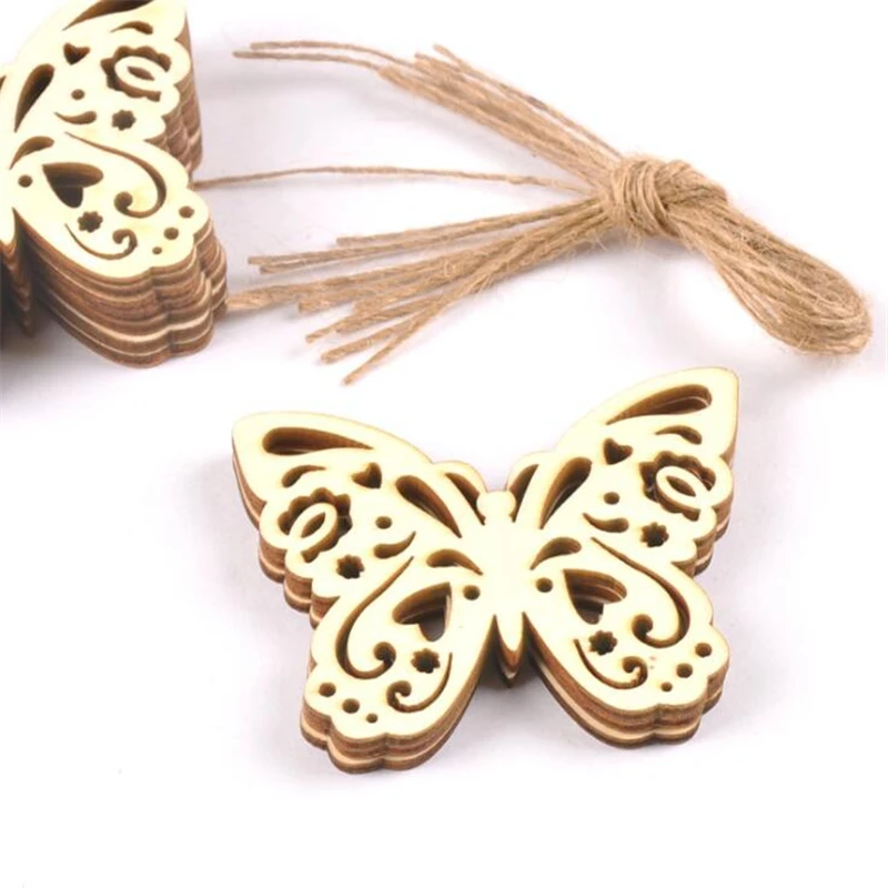 

10Pcs/Set Hollow Butterfly Decoration Creative Wood Butterfly Creative Craft Collection Art Party Wedding Decor 80mm
