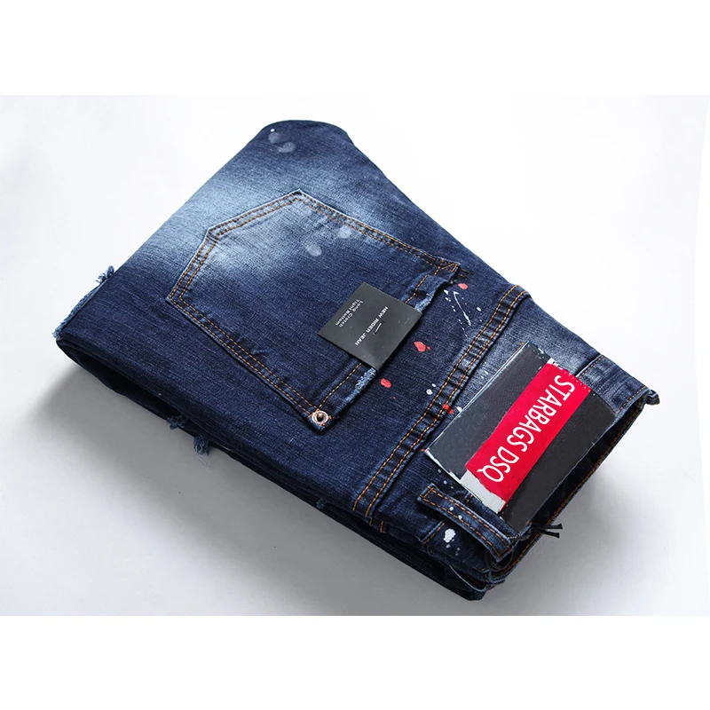 Мужские прямые джинсы в стиле панк