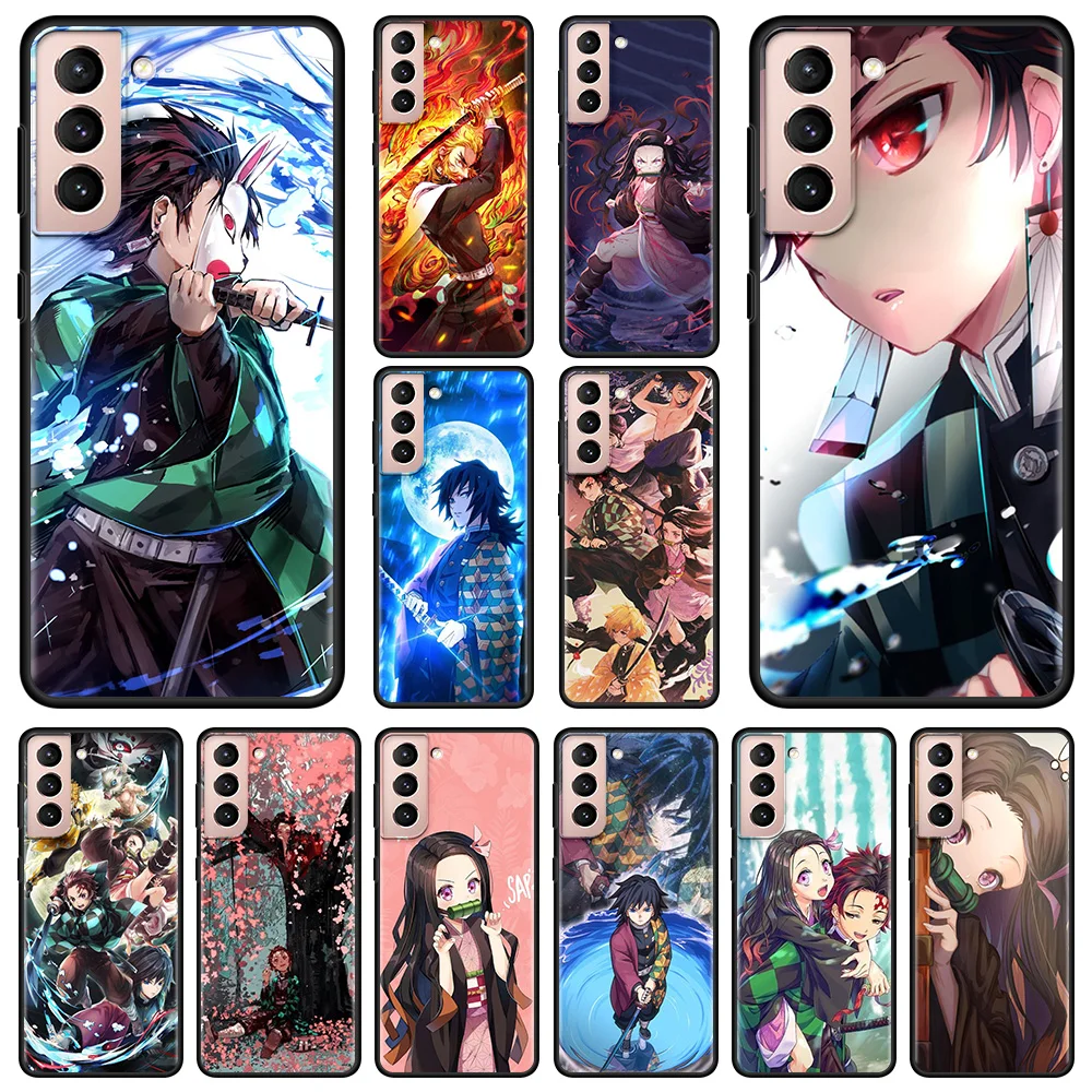 

Anime Demon Slayer Kimetsu No Yaiba Phone Cover for Galaxy S20 FE S10 S9 Plus S10e Fundas Protective Case for Samsung S21 Ultra
