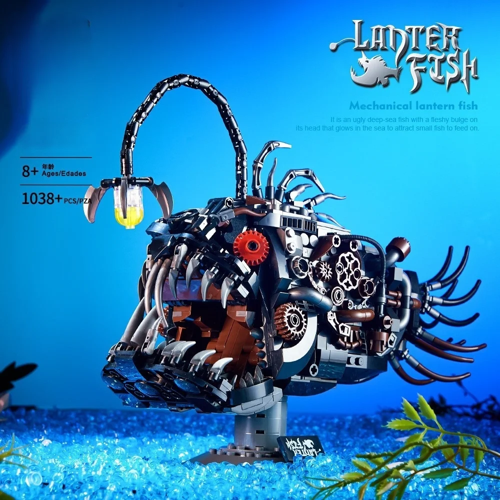 Фото Креативная сборка кирпичей, роботизированный набор Anglerfish MOC, 1038 шт., строительная игрушка, модель STEM, подарок для взрослых и детей №3