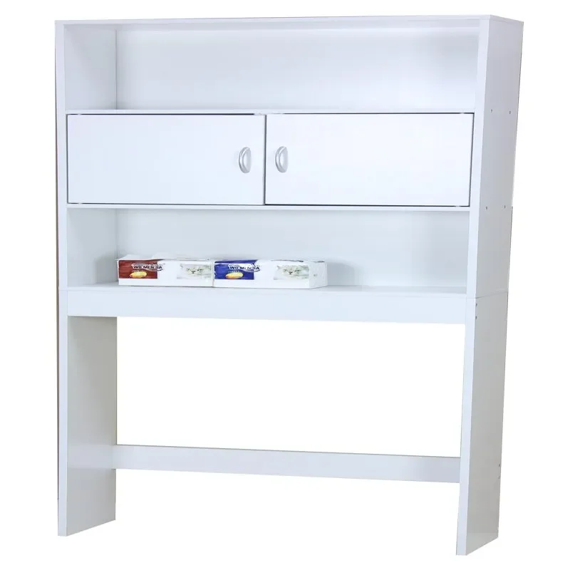 

3 Tier Wood Space Saver Over the Toilet Bathroom Shelf with Open Shelving and Cabinets, White