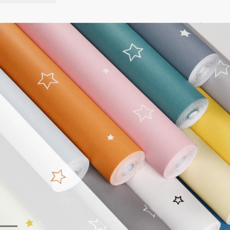 

Современная самоклеящаяся настенная бумага с мультяшными звездами, настенные украшения из ПВХ для спальни, гостиной, водонепроницаемая ко...