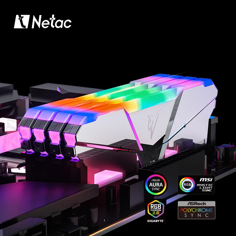 Оперативная память Netac ddr4 rgb Память DDR4 3200 МГц ddr 4 16 Гб 3600 4000 XMP радиатор