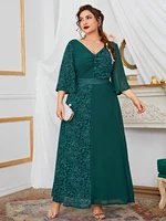 toleen womens plus size large elegant maxi dresses 2022 summer green long oversized muslim party evening prom festival clothing