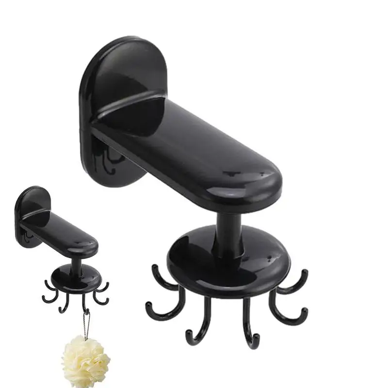 

Rotatable Hook Hanger Self-Adhesive Wall Mount Hook Hanger With 8 Hooks Multi Purpose Storage Hanger Hooks Space Saver Organizer