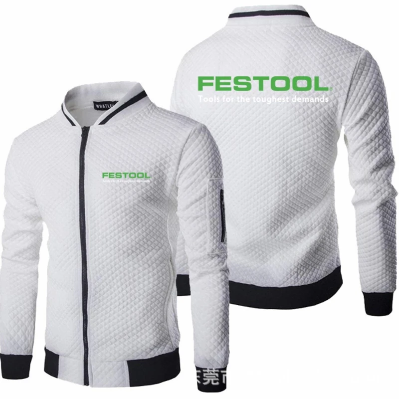 

Jacket Men Anime for FESTOOL Car Logo Print Casual HipHop Harajuku Gradient High Quality Cotton Men's baseball jacket Sweatshirt