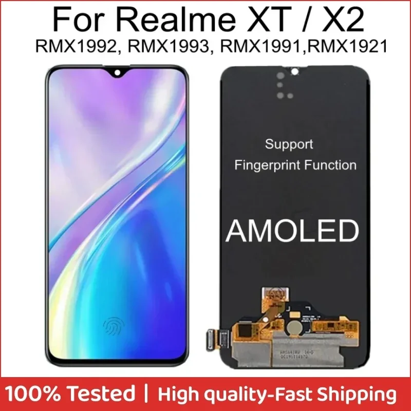 6 4 &quotдля OPPO Realme X2 RMX1992 AMOLED ЖК-дисплей RMX1991 сенсорный экран RMX1993 дигитайзер в сборе