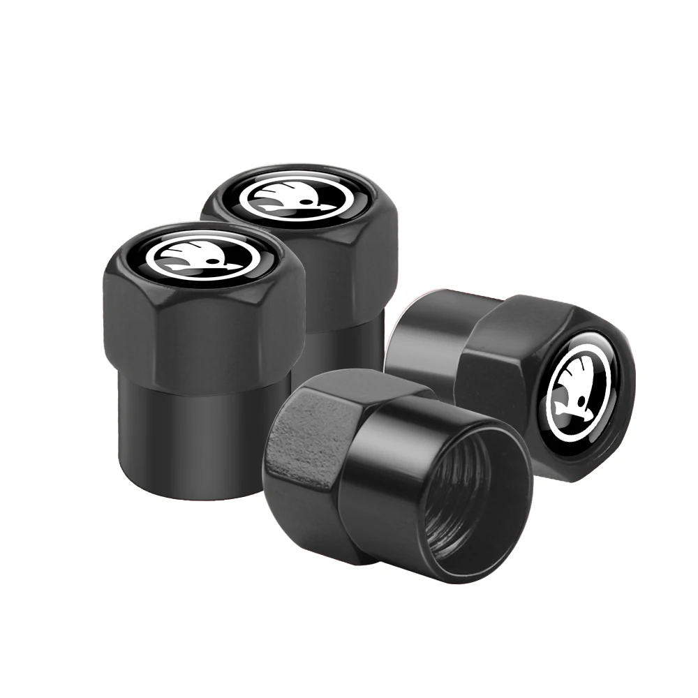 

4 шт. металлические колпачки для клапанов автомобильных колес, чехлы для штока, аксессуары для Skoda S Kodiaq Octavia A5 2 3 Yeti Rapid Fabia VII Karoq