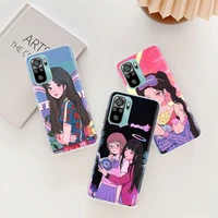 kawaii japanese animation sweet girl phone case for xiaomi redmi note 11 pro 5g 10s 11s 4g 11t 11s 11e 10 9t 9 9s 8 8t 7 6 5 5a