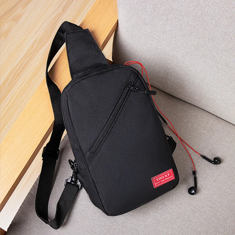 

022 New Simple Men's Shoulder Bag Burden Reduction Leisure Slung Backpack with Ipad Chest Bag