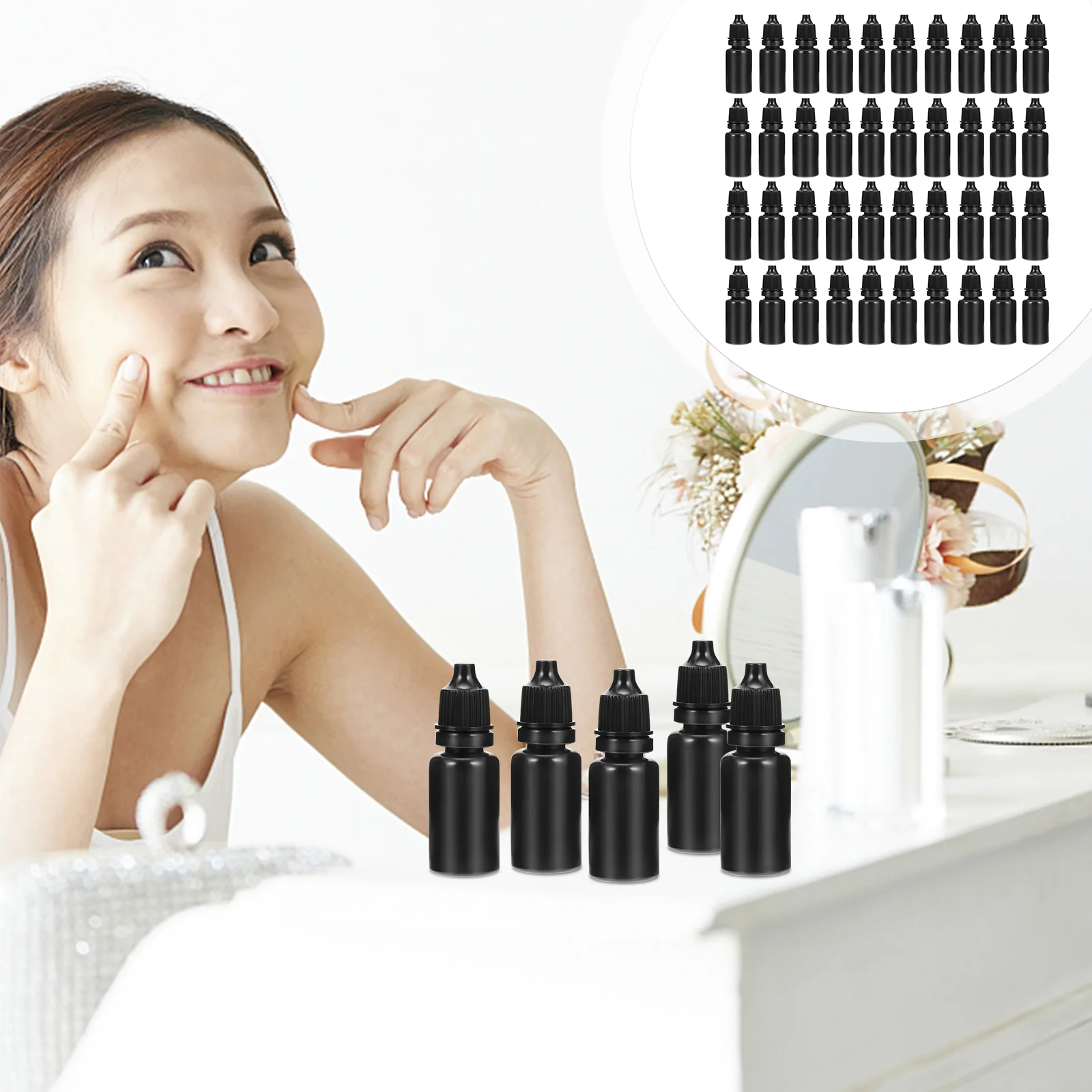 

50 Pcs Liquid Travel Containers Bottled Drops Portable Lotion Sub Can Short Tip Essential Oil 100ml glass