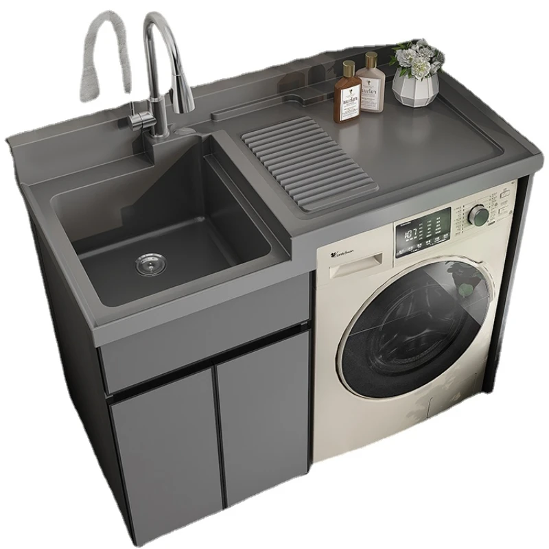 

ZC Alumimum Balcony Wash Wardrobe Assemblage Zone Washboard Laundry Table Pool Sink Integrated