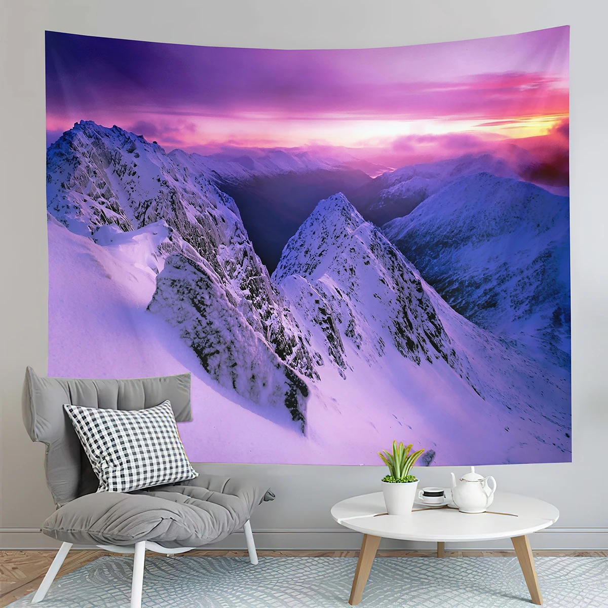 

Winter Scene Tapestry Snow Trees Landscape Tapestry Snowy Summit Tapestry Wall Hanging Home Living Room Bedroom Dorm Tapestries