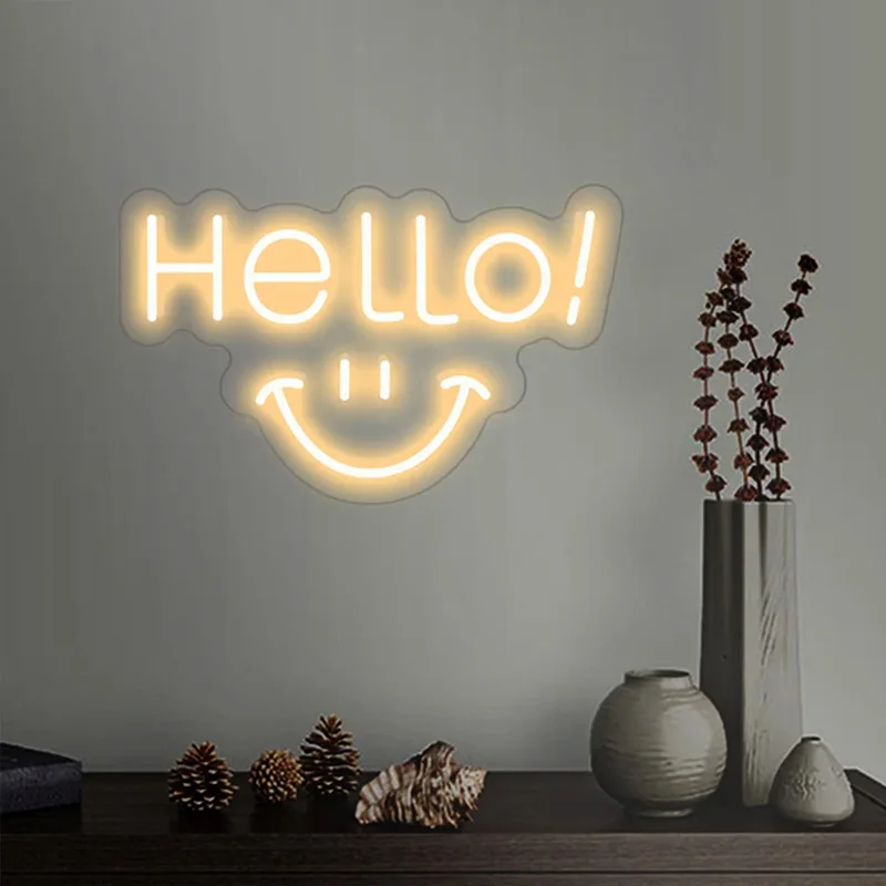 

Hello LED Neon Light Sign USB Kawaii Room Decor Aesthetic FOR Bar Party Wedding Decoration Custom Neon Sign Wall Homeroom