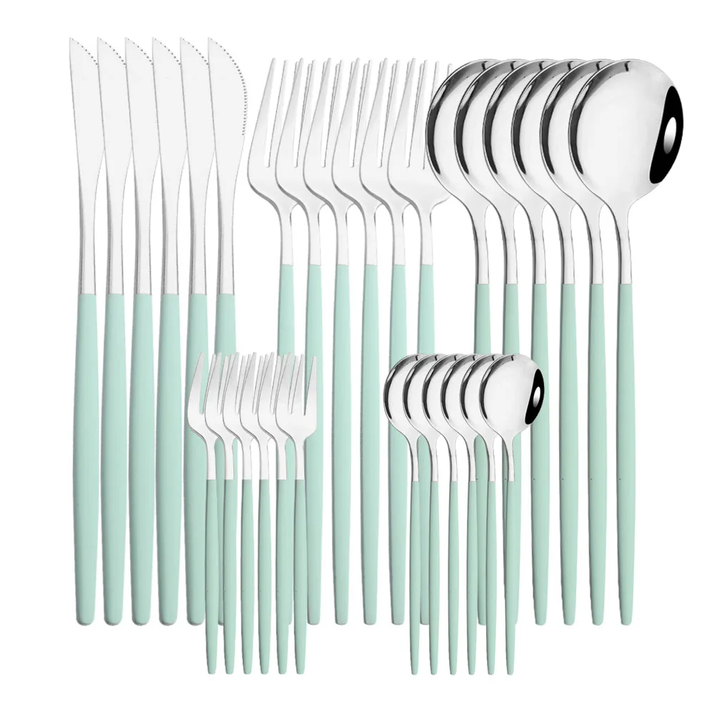 

Набор столовых приборов из нержавеющей стали розового цвета