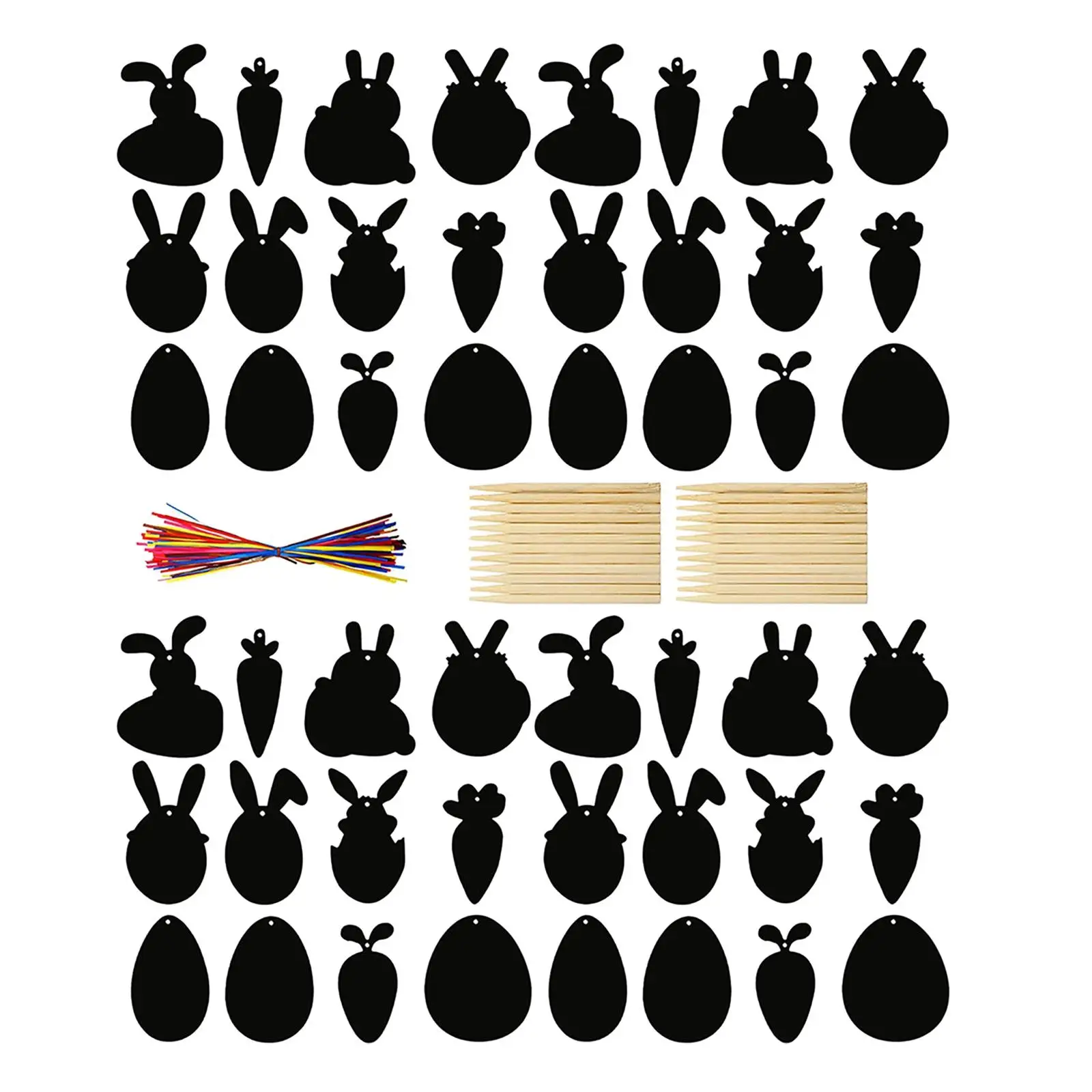 

48 Pieces Easter Scratch Paper Rainbow Scratch Card Festival Decoration