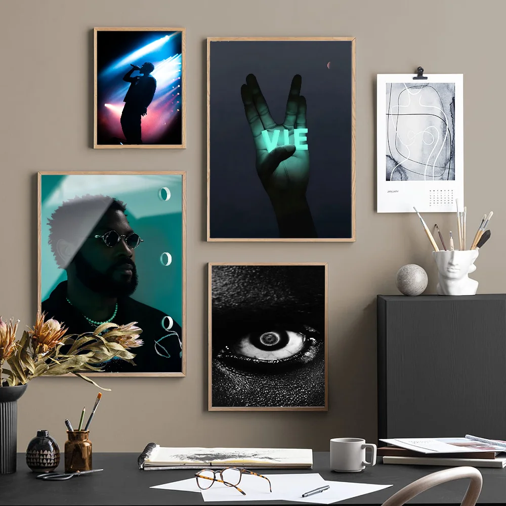 Damso Qalf Rapper Classic Vintage Posters Room Home Bar Cafe Decor Nordic