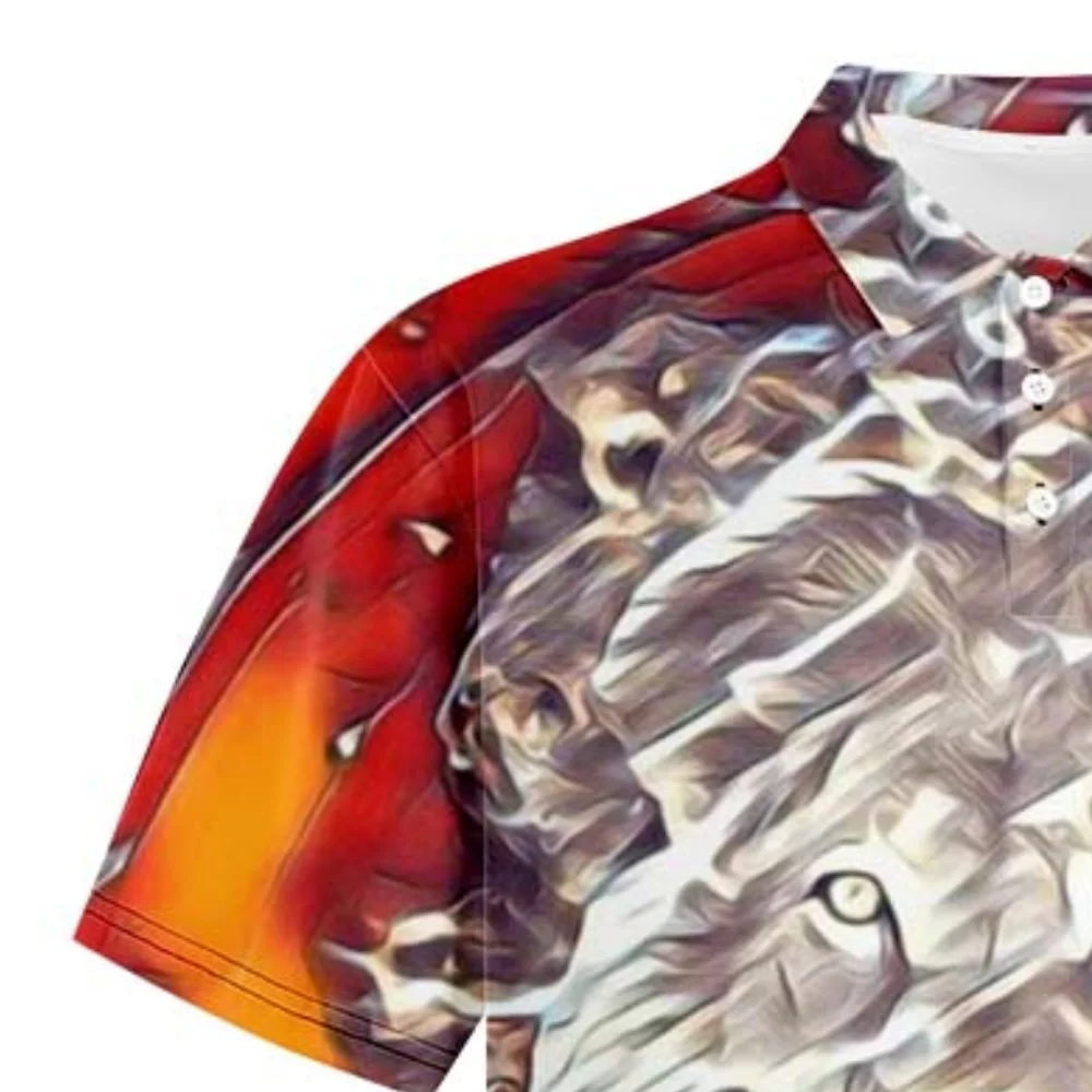 Новая летняя мужская модная рубашка-поло с жестоким тигром и 3D-печатью Поло в