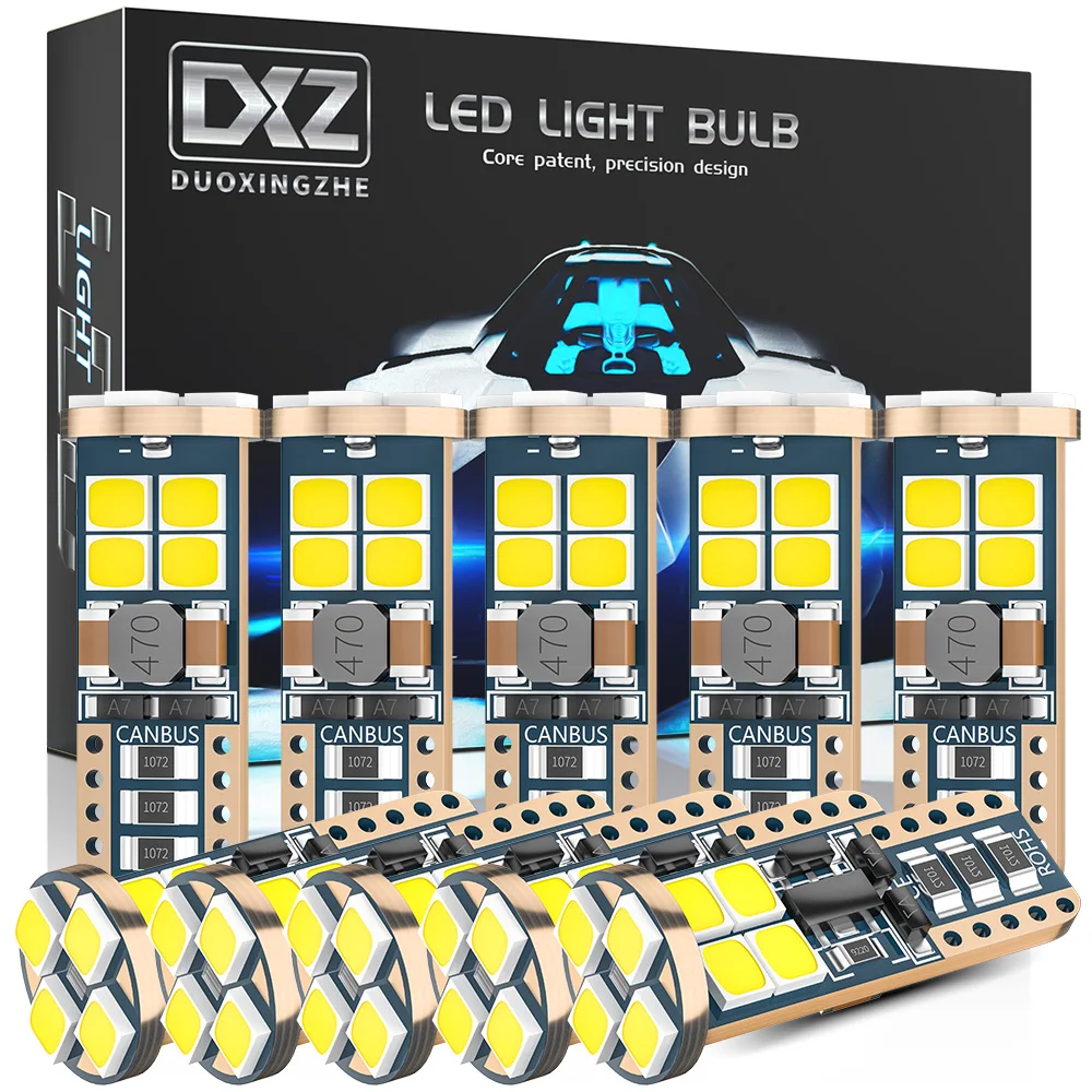 10 шт., Лампы Canbus W5W T10 светодиодный, 12 В/24 В, 6500 К