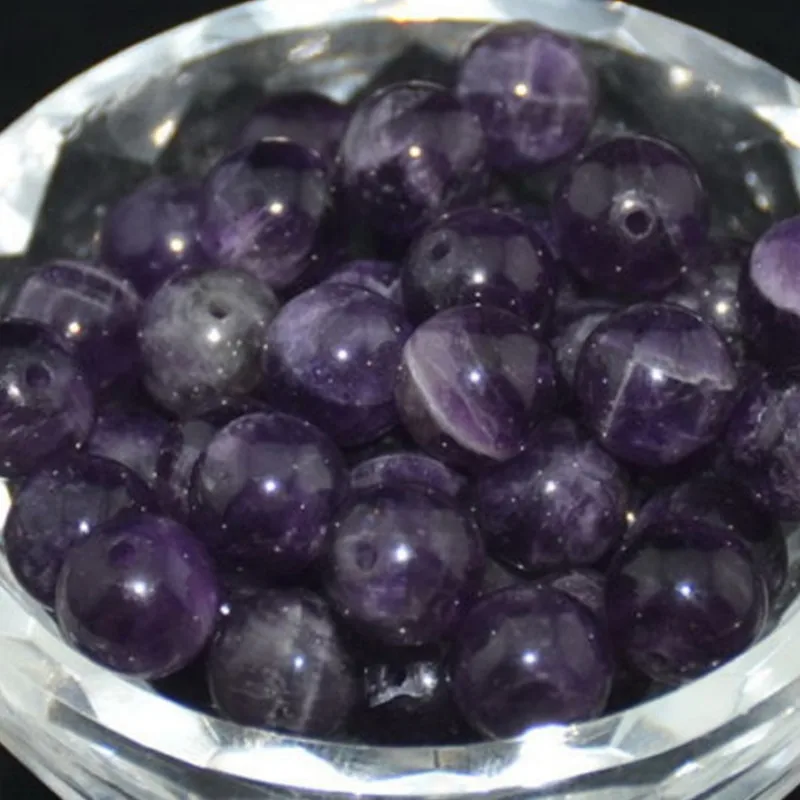 

Natural Stone Beads Amethyst Round Loose Spacer Bead for DIY Jewelry Making Bracelet Necklace Accessroies 4/6/8/10mm
