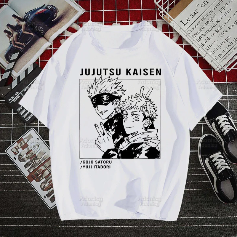 

Jujutsu Kaisen Cartoon Men's Tshirt Unisex Short Sleeve Gojo Satoru T Shirt Ryomen Sukuna Itadori Yuji Okkotsu Yuta T-shirt