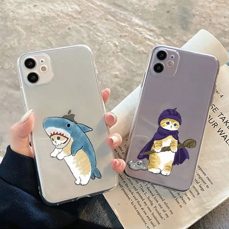 

Funny Cartoon Cat Phone Case For iPhone 11 12 13 14 Mini Pro Max XR X XS TPU Clear Case For 8 7 6 Plus SE 2020