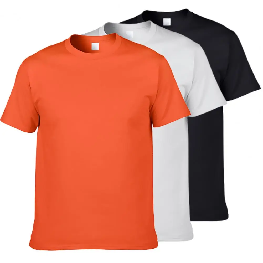 

Футболка мужская средней длины, круглый вырез, короткий рукав, однотонная, летняя одежда