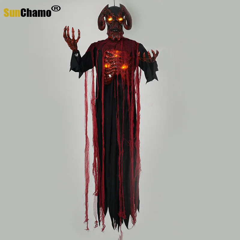 

New Halloween Props Light Sound Big Hanging Bar Ghost House Density Escape Scary Tricks Hanging Ghosts Xmas Decor