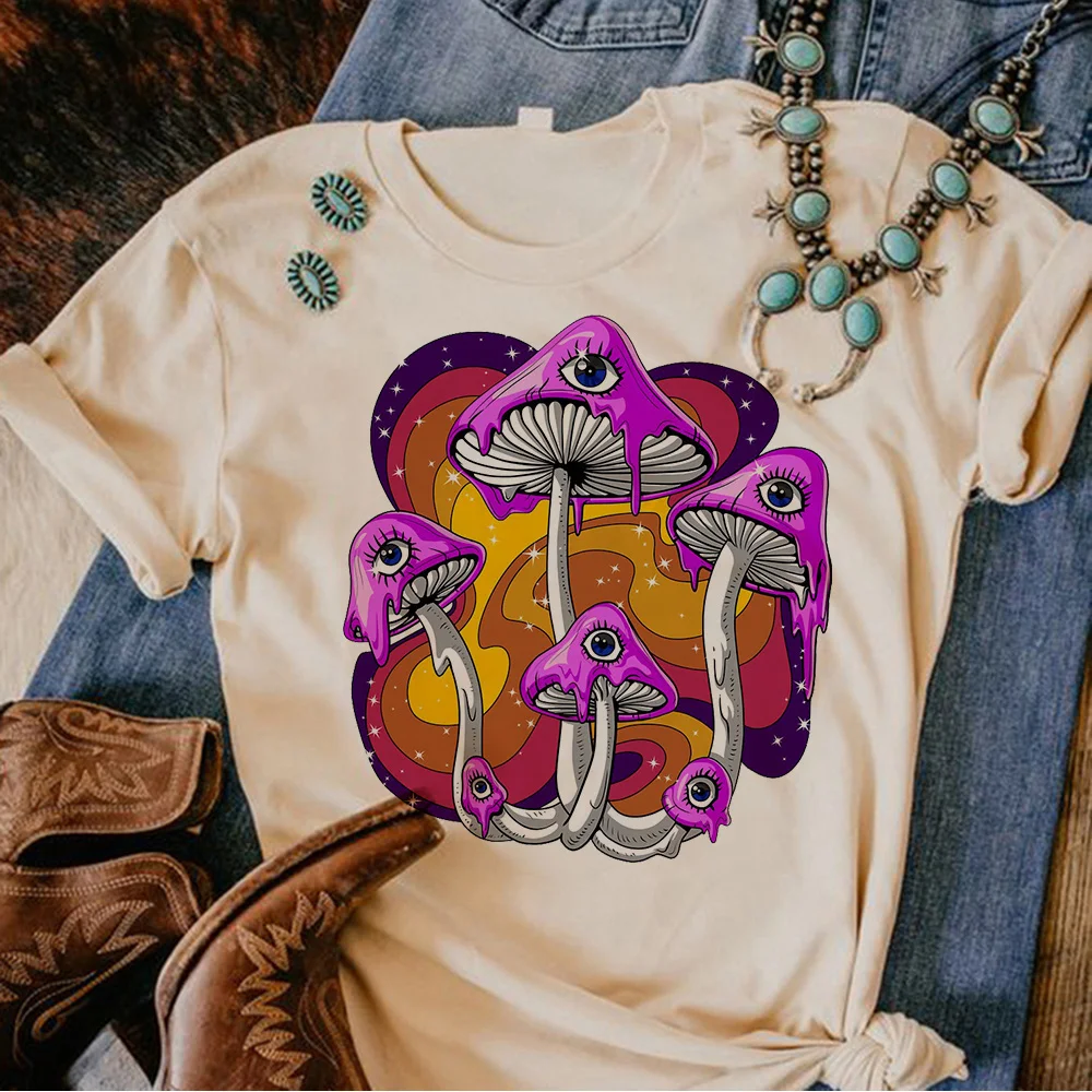 

Magic Mushrooms Alien Psychedelic t shirt women summer anime graphic tshirt girl y2k graphic clothes