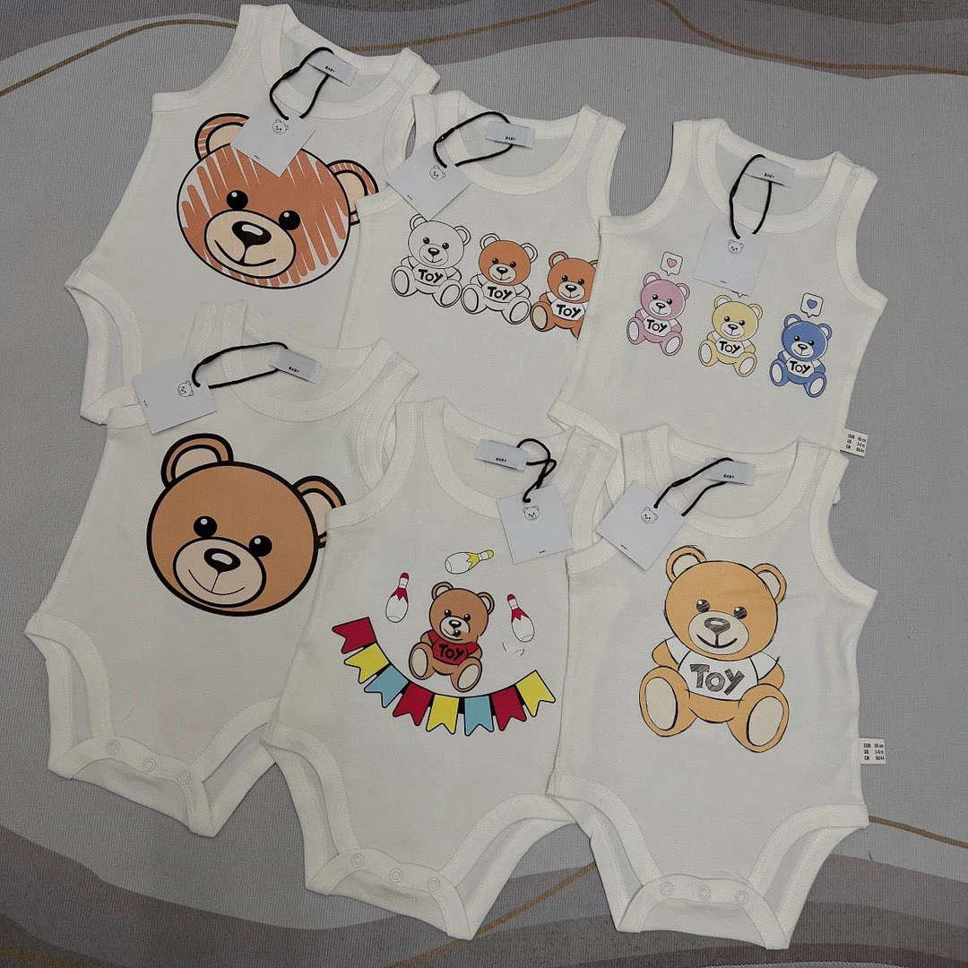 

Дизайнерские бриджи для младенцев, без рукавов, роскошный брендовый детский комбинезон, мультяшная одежда для малышей, одежда для девочек