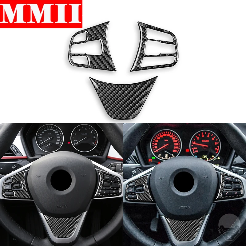 

For BMW X1 F48 X2 F39 2016 2017 2018 2019 2020 2021 Car Steering Wheel Button Panel Frame Kit Carbon Fiber Interior Trim Sticker