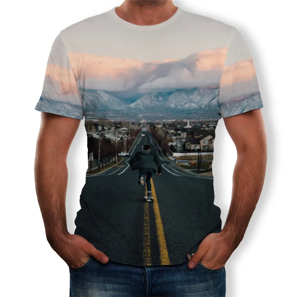 

Men Summer Full 3D Printed T Shirt S-3XL Cool Printing Top Blouse Button down Dress Shirt Boys Dress Shirt