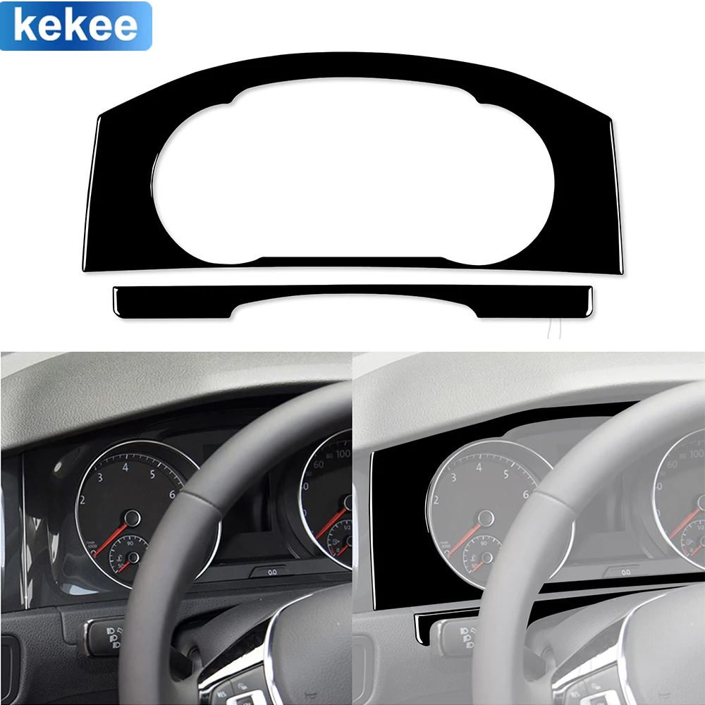 Фото Для Volkswagen Golf 7 GTI Mk7 2013 2014 2015 2016 2017 крышка спидометра на приборную панель черная наклейка на фортепиано аксессуары для интерьера автомобиля №1