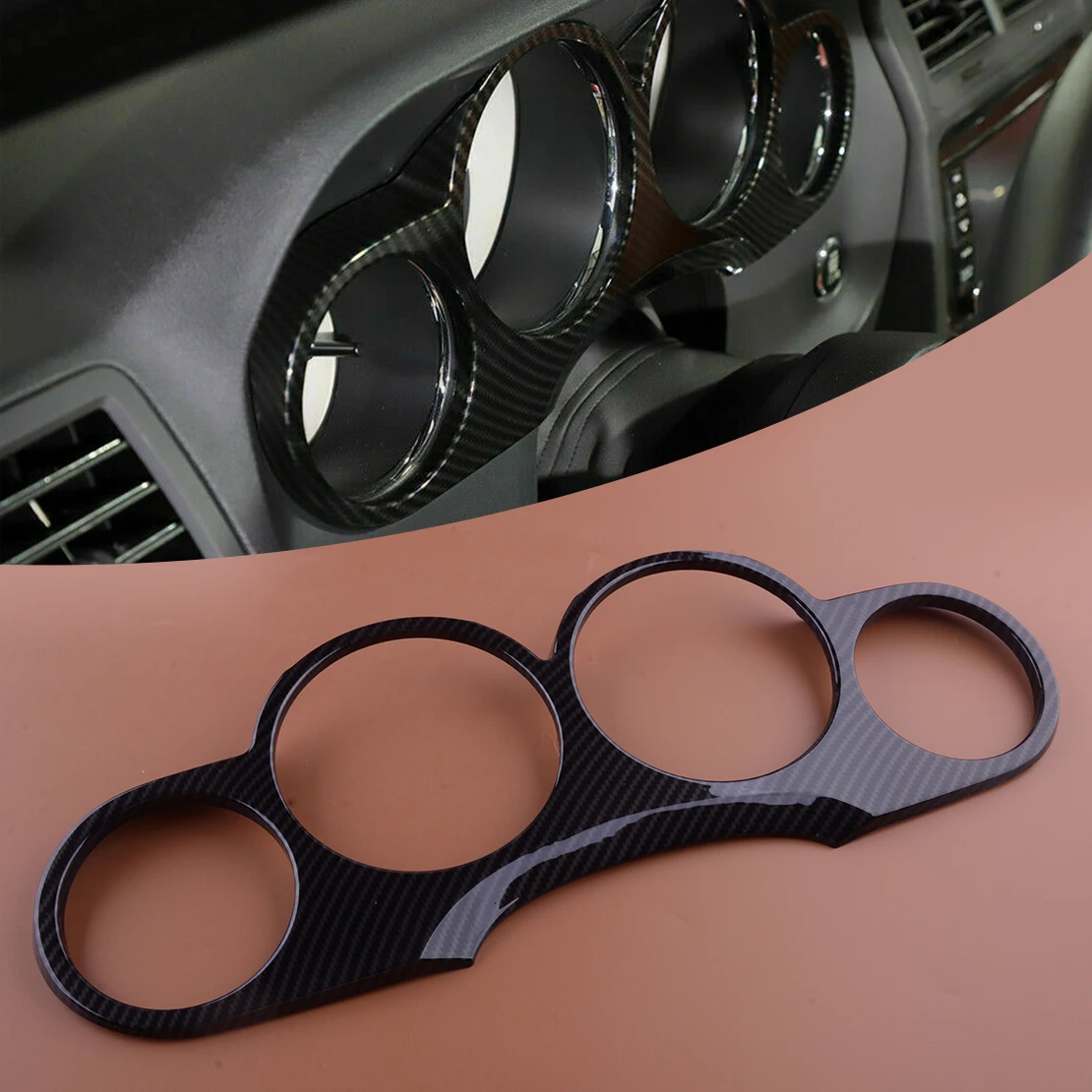 

Car Dashboard Meter Panel Cover Trim Decorative Fit for Dodge Challenger 2009 2010 2011 2012 2013 2014 Carbon Fiber Style ABS