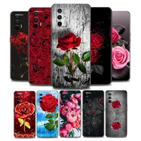 red rose flower coque sac phone case for realme q2 c20 c21 v15 5g 8 5g c25 gt neo v13 5g x7 pro ultra c21y soft silicone