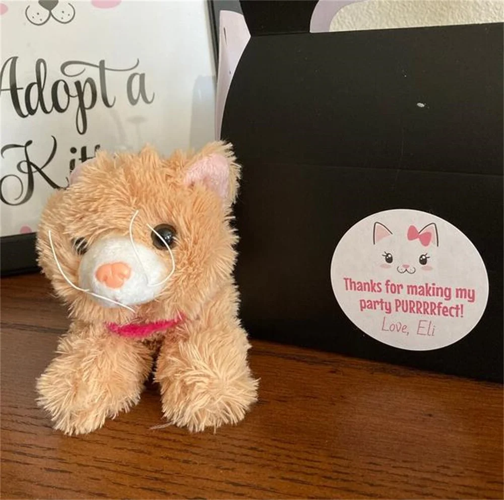 Наклейки с кошачьим лицом 50 шт. тематика котенком кошка бантом этикетки котом на