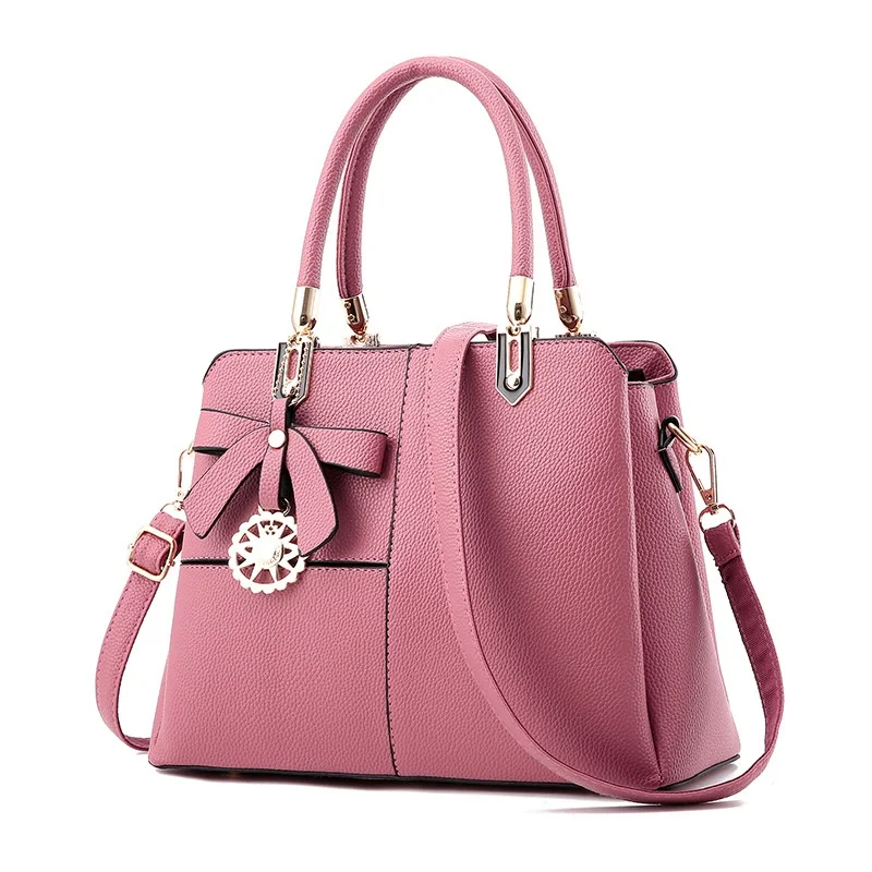 

New Women Classic Elegant Office Ladies Handbag Solid Color Wine Red Black Zipper Crossbody Totes Shoulder Bag Coin Purse