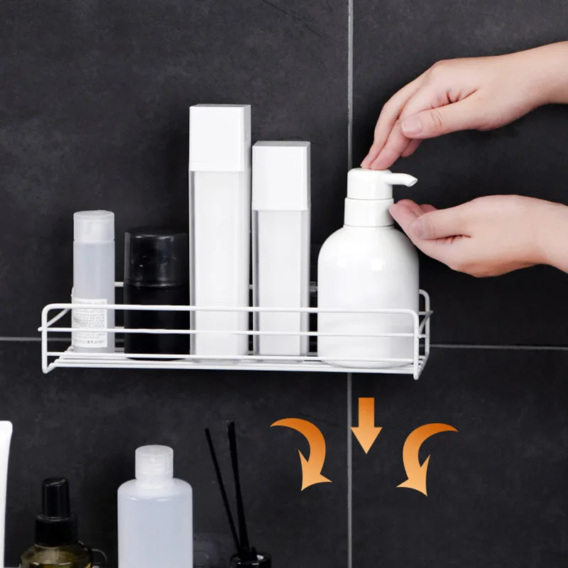 Настенный угловой стеллаж для хранения шампуня косметики