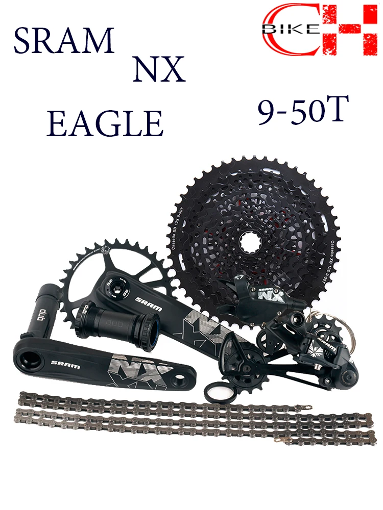 

SRAM NX EAGLE 1x1 2 скоростной велосипедный групповой набор триггерный переключатель передач рычаг DUB кривошипная цепь 9-50T кассета задний переключатель передач MTB велосипедный комплект