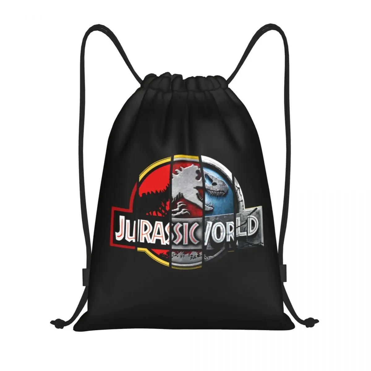 

Jurassic World Park Drawstring Backpack Sports Gym Bag for Women Men Dinosaur Film Shopping Sackpack