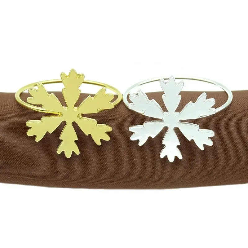 

(2pcs) Christmas Snowflake Napkin Ring Napkin Buckle For Wedding Party Decor