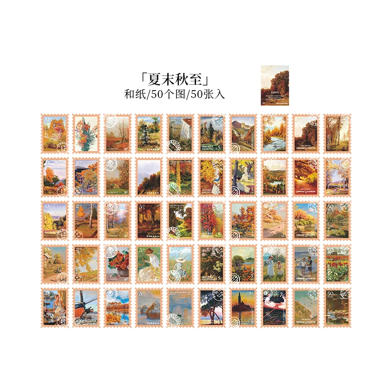 

Набор стикеров Alideco "Wander the world of oil painting", 50 шт