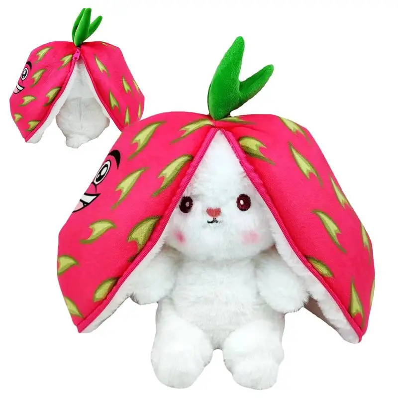 

Пасхальные кролики в прятки, милые двухсторонние плюшевые уши, кролик, плюшевый кролик, плюшевая клубника