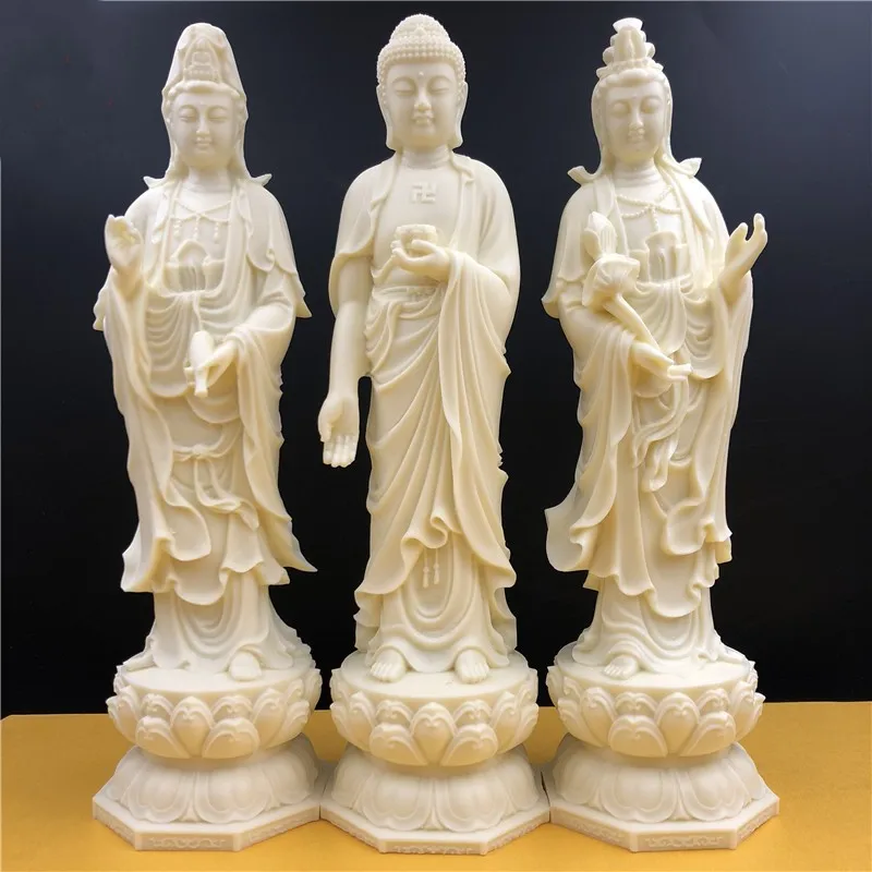 

3 шт. буддизм XI FANG SAN SHENG скульптура Будды, статуя amatorha Guanyin Mahasthamaprapta домашний храм эффективная защита