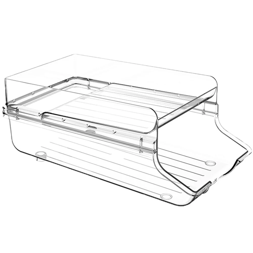 

Beverage Can Dispenser Clear Canned Drinks Storage Rack Automatic Rolling Organizer