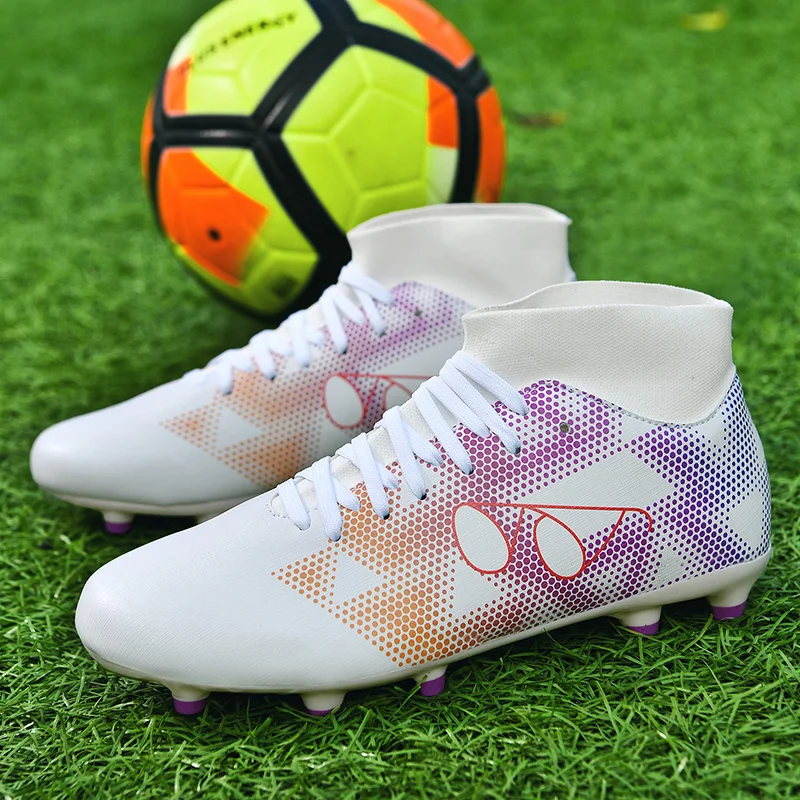 R.xjian Men Soccer Shoes FG/TF Summer High Top 35-46 Kids Football Boots Women Breathable Soccer Cleats  Football  shoes