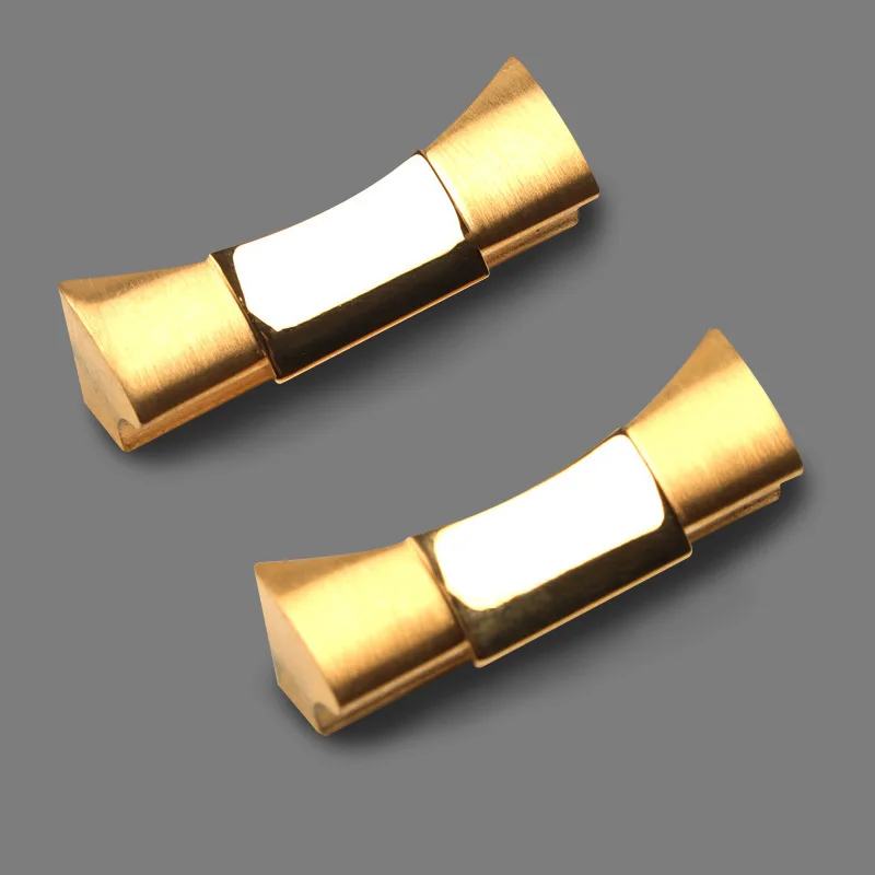 20mm Silver Black Gold Rose Solid Curved End Link Endlink fit  For RLX Daytona Rubber Leather Watch Strap