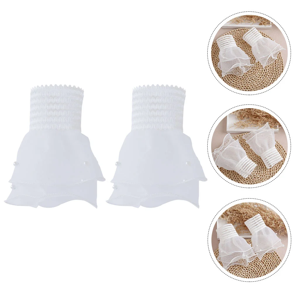 

Fake Sleeves Fabric Fingerless Gloves Women Costume Accessories Lolita Wrist Cuffs